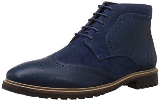 mens blue leather casual shoes
