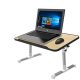 Laptop Table (Egab, Yellow Purple) Foldable, Adjustable, Two Legs, Colling Fan