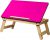 Laptop Table (Emeret, Pink Wooden) Foldable, Adjustable, Four Legs