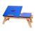 Laptop Table (Emeret, Blue Wooden) Foldable, Adjustable, Four Legs, Drawer