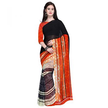 Kashvi Georgette Saree (Black, 1453)