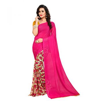Kashvi Georgette Saree (Pink, 1436)