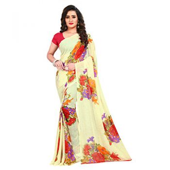 Kashvi Georgette Saree (Red, 1434_4)