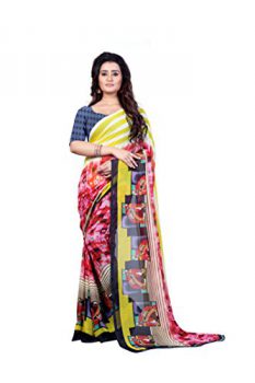 Kashvi Georgette Saree (Yellow, 1347)