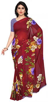 Kashvi Georgette Saree (Red, 1052_3)