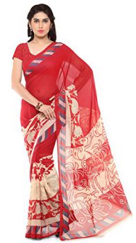 Kashvi Georgette Saree (Red, 1134_4)