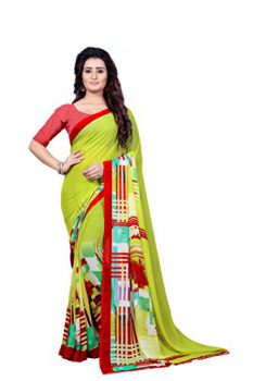 Kashvi Georgette Saree (Green, 1348)
