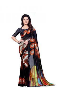 Kashvi Georgette Saree (Black, 1349)