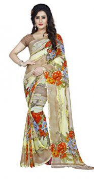 Kashvi Georgette Saree (Yellow, 1429)