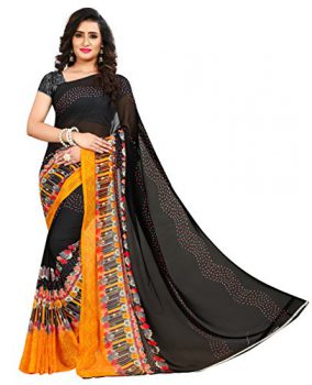 Kashvi Georgette Saree (Yellow, 1408)