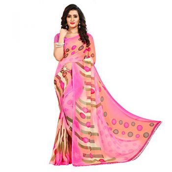 Kashvi Georgette Saree (Pink, 1438)