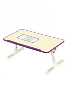 Laptop Table (Paffy, Yellow Purple) Foldable, Adjustable, Two Legs, Colling Fan
