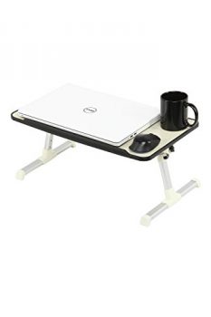 Laptop Table (Paffy, Yellow Black) Foldable, Adjustable, Two Legs, Colling Fan