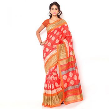 Vaamsi Art Silk Saree (Red, TS1061)