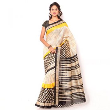 Vaamsi Art Silk Saree (Black, TS1062)