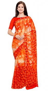 Vaamsi Chiffon Saree (Orange, CC1017)