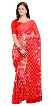 Vaamsi Chiffon Saree (Red, CC1023)
