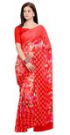 Vaamsi Chiffon Saree (Red, CC1023)