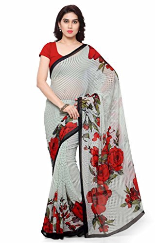 Vaamsi Chiffon Saree (White, Empress1009)