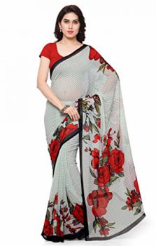 Vaamsi Chiffon Saree (White, Empress1009)