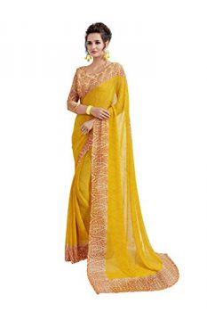 Vaamsi Chiffon Saree (Yellow, Empress1088)