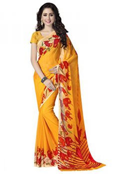 Vaamsi Chiffon Saree (Yellow, RC3193)