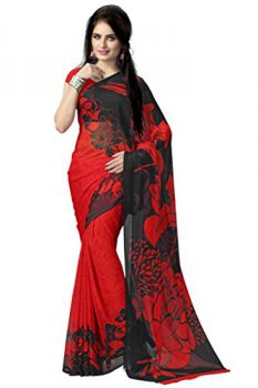Vaamsi Chiffon Saree (Red, Rolex3078)