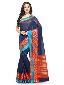 Vaamsi Cotton Silk Saree (Blue, SilkJaq1126)