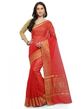 Vaamsi Cotton Silk Saree (Red, SilkJaq1136)