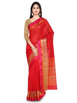 Vaamsi Cotton Silk Saree (Red, SilkJaq1061)