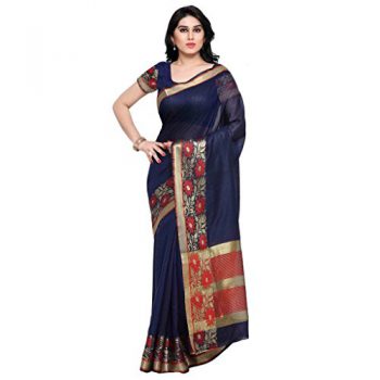 Vaamsi Cotton Silk Saree (Blue, SilkJaq1077)