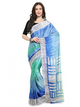 Vaamsi Crepe Saree (Blue, Silkona1001)