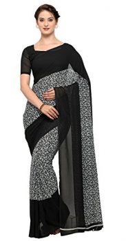 Vaamsi Crepe Saree (Black, PC1015)