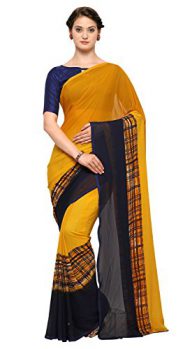 Vaamsi Crepe Saree (Yellow, PC1016)