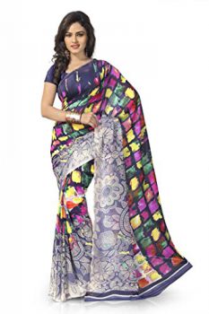 Vaamsi Georgette Saree (White, Vega3031)