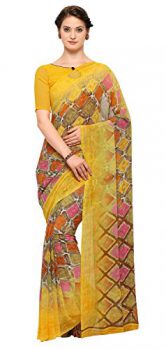 Vaamsi Georgette Saree (Yellow, Raga3162)