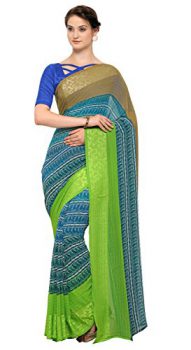 Vaamsi Georgette Saree (Blue, Tiara1020)