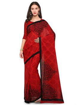 Vaamsi Synthetic Saree (Red, PC1012)