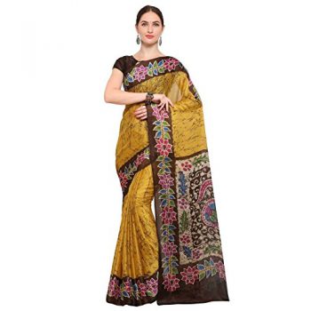 Vaamsi Synthetic Saree (Yellow, CC1002A)