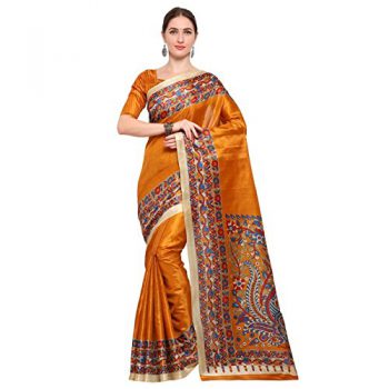 Vaamsi Synthetic Saree (Yellow, KS1021A)
