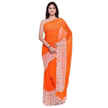 Vaamsi Chiffon Saree (Orange, Empress1063)