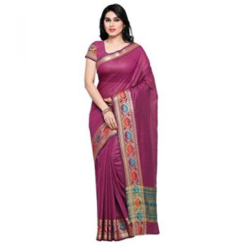 Vaamsi Cotton Silk Saree (Purple, Silkjaq1082)