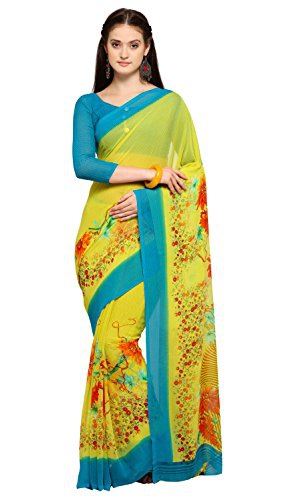 Vaamsi Georgette Saree (Yellow, Raga3172)